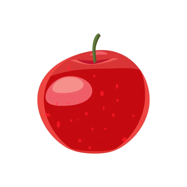 Icône pomme rouge, style dessin animé — Image vectorielle