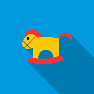 Simge, düz stil sallanan at