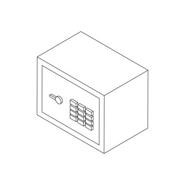 Güvenlik güvenli simgesi, izometrik 3d stili