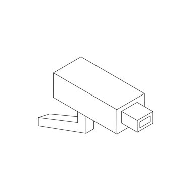 Gözetim kamera simgesi, izometrik 3d stili