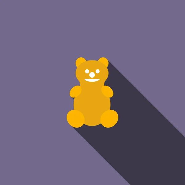 Teddybeer pictogram, vlakke stijl — Stockvector