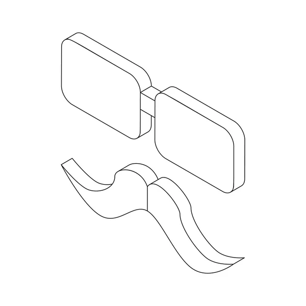 眼镜和小胡子图标，等距 3d 风格 — 图库矢量图片