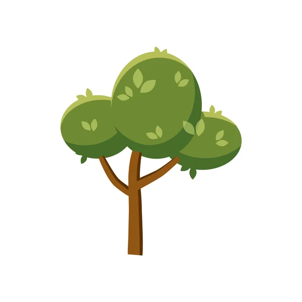 Flauschige Baum Ikone, Cartoon-Stil — Stockvektor