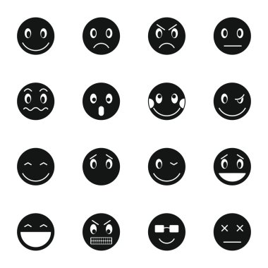 İfade Icons set, basit tarzı