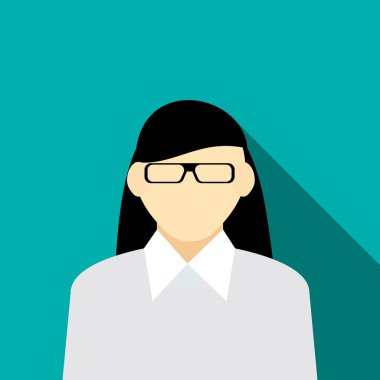 Gri kazak simgesi uzun saçlı kadın