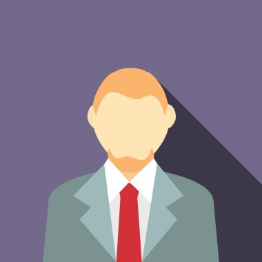 Bir sakal simgeyle elbiseli bir adam düz stil