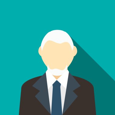 Gri saç ve sakal bir takım elbise simgesi olan adam