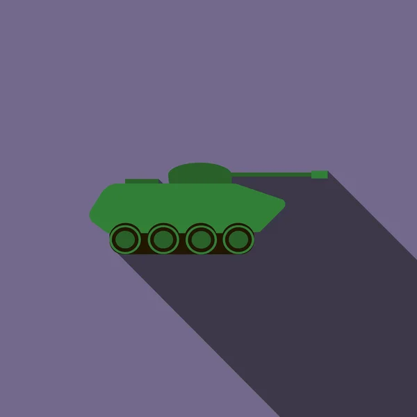 Panzer-Ikone im flachen Stil — Stockvektor