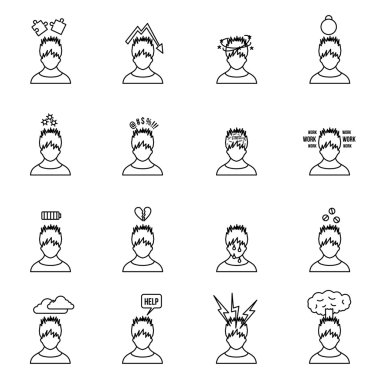 Stres simgeler ince çizgi stili ayarla