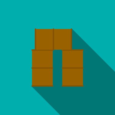 Varil barikat paintball simgesi, düz stil