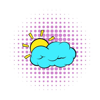 Güneş ve bulut simgesi, çizgi roman tarzı