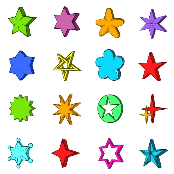 Star icons set, pop-art style — Stock Vector