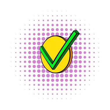 Onay işareti simgesini, çizgi roman tarzı