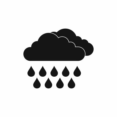 Bulut ve yağmur simgesi, basit tarzı