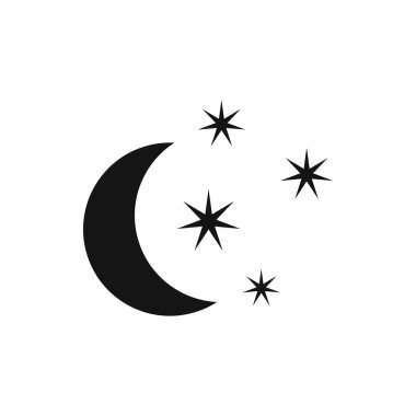 Ay ve yıldız simgesi, basit tarzı