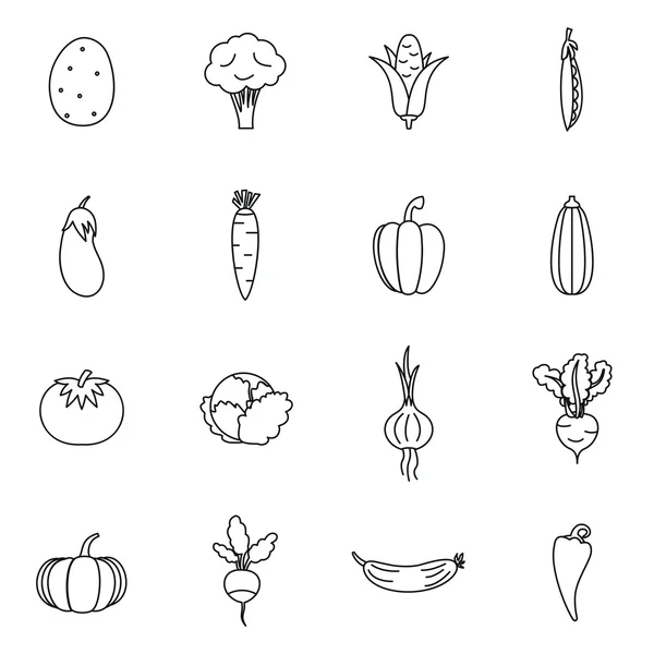 Gemüse-Symbole gesetzt — Stockvektor