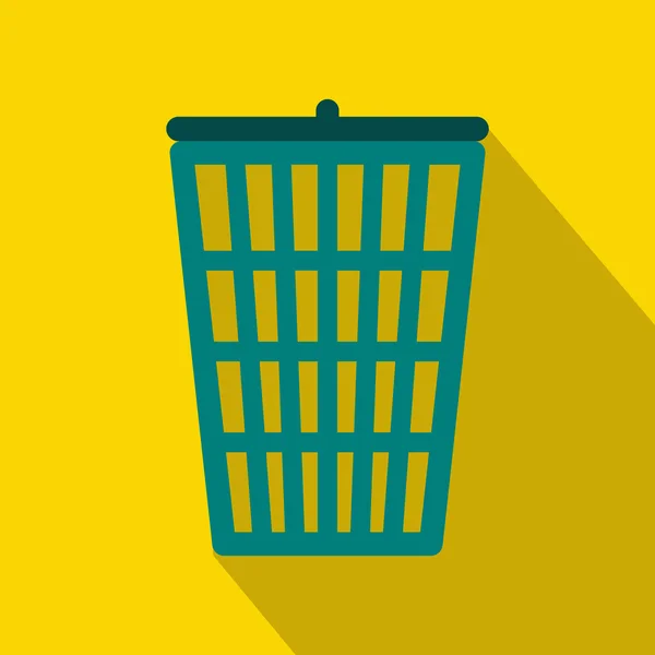 Trash basket icon, flat style — Stock Vector