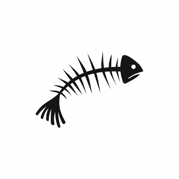 Fisk ben ikon, enkel stil — Stock vektor