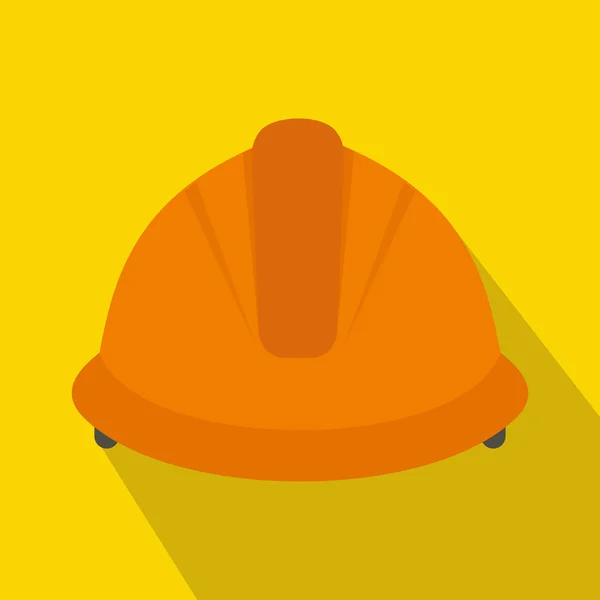 Construction helmet icon, flat style — Stock Vector