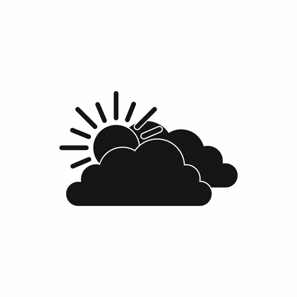 Icono de sol y nube, estilo simple — Vector de stock