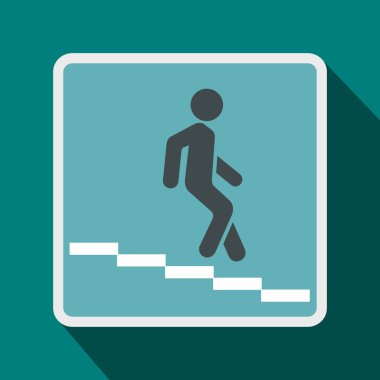 Altgeçit yol işareti simgesi, düz stil