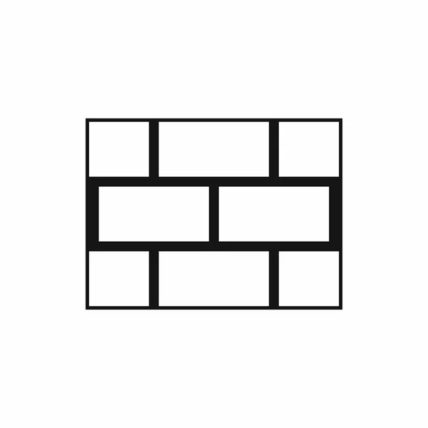 Betonnen blok muur pictogram, eenvoudige stijl — Stockvector