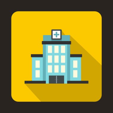 Hastane simgesi, düz stil