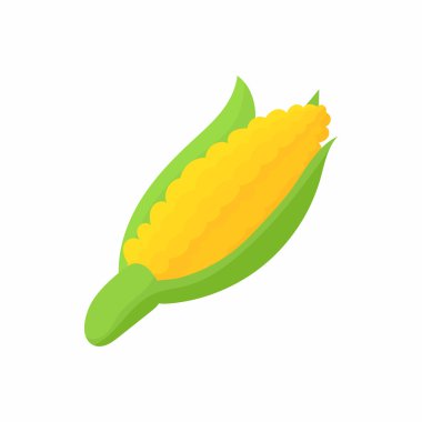 Karikatür tarzı mısır koçanı simgesini