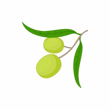 Zeytin dalı yaprakları simgesiyle üzerinde çizgi film tarzı