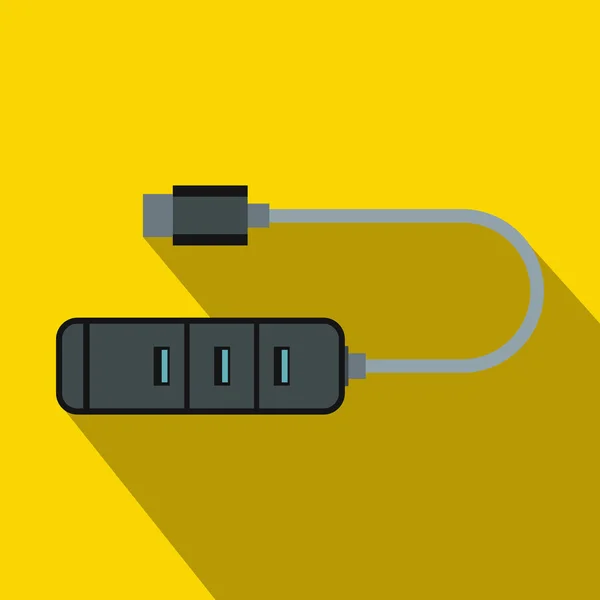 Εικονίδιο βύσματα προσαρμογέα USB, επίπεδη στυλ — Διανυσματικό Αρχείο