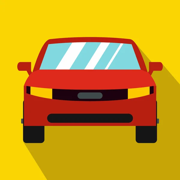 Icono de coche rojo en estilo plano — Vector de stock