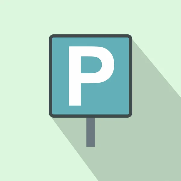 Parking sign icon in flat style — Stock Vector