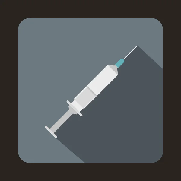 Syringe icon, flat style — Stock Vector