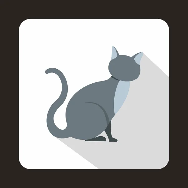 Icono de gato gris, estilo plano — Vector de stock