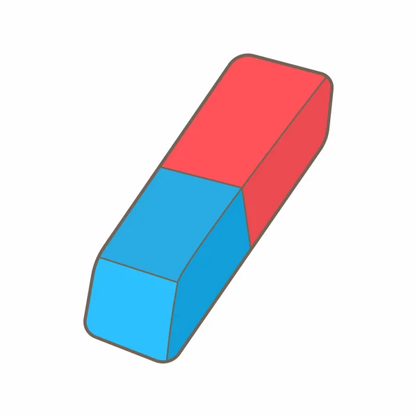 파란색과 빨간색 고무 연필 지우개 아이콘 — 스톡 벡터