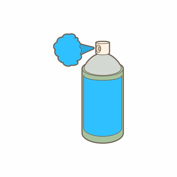 Botella de aerosol con icono de nube de gas, estilo de dibujos animados — Vector de stock
