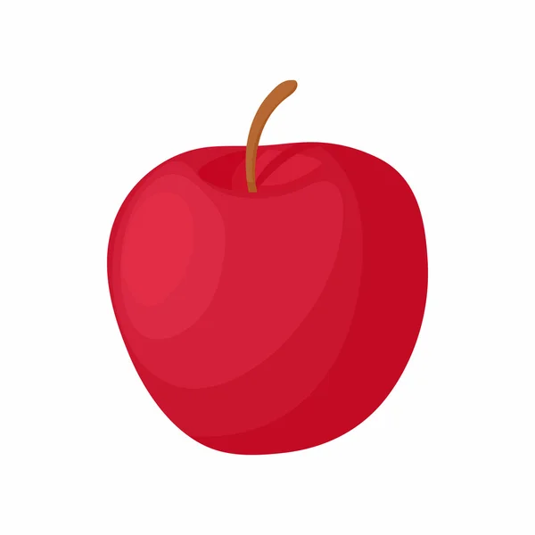 Red apple icon, cartoon style — Stock Vector