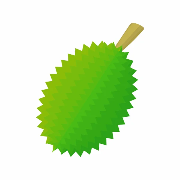 Whole durian icon in cartoon style — Stock Vector