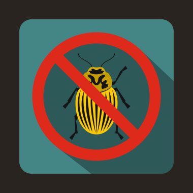 Düz stil yok Patates böceği işareti simgesi