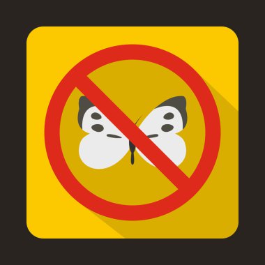 Düz stil yok kelebek işareti simgesi