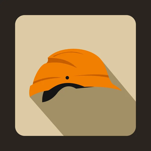 Orange hardhat icon, flat style — Stock Vector