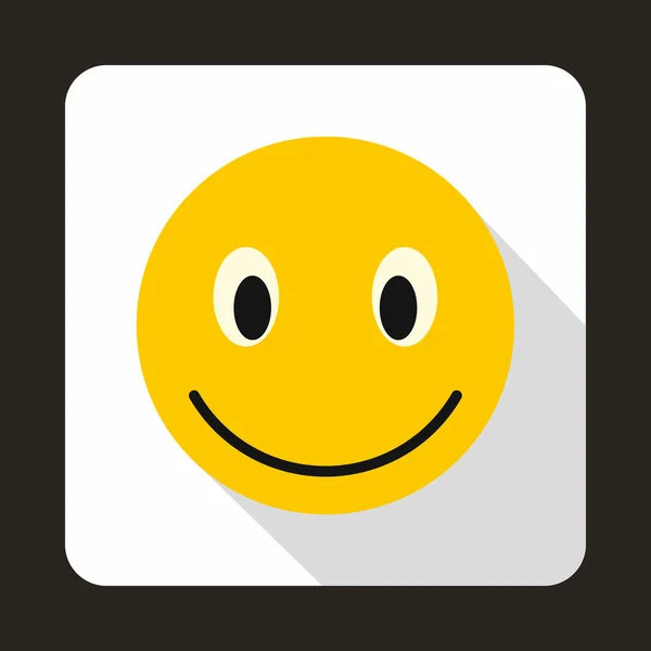 Leende smiley icon, platt stil — Stock vektor