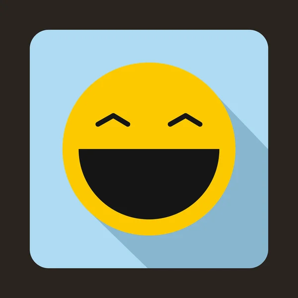 Smějící se smajlík s otevřenými ústy ikonou — Stockový vektor