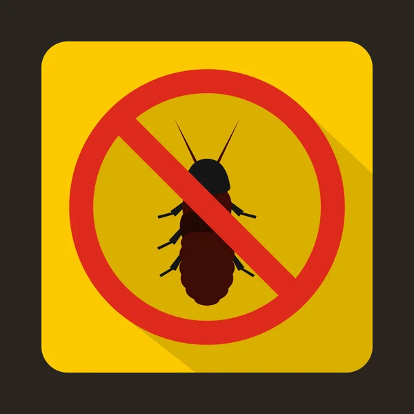 No termite sign icon, flat style — Stock Vector