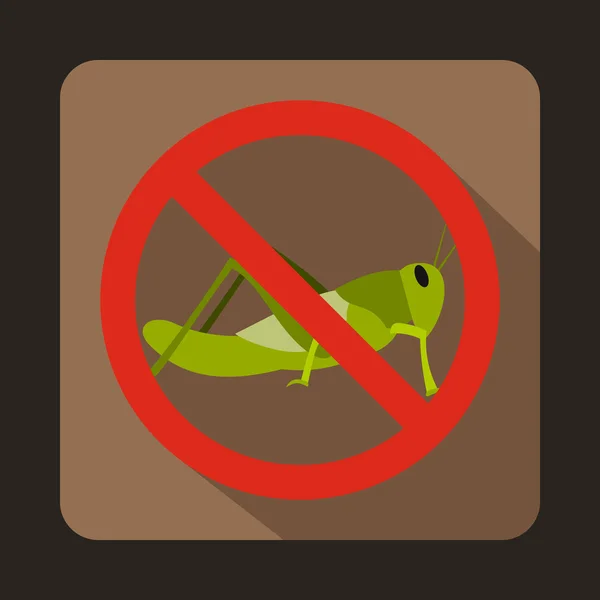 No locust sign icon, flat style — Stock Vector