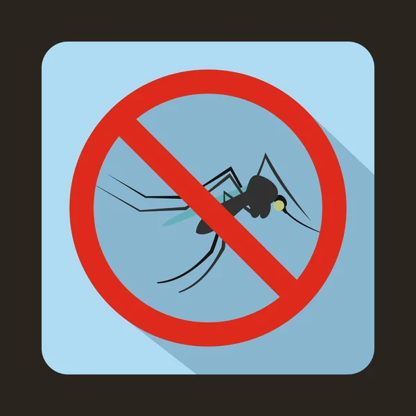 No hay icono de signo de mosquito, estilo plano — Vector de stock