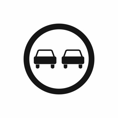 Hiçbir yetişme yol trafik işareti simgesi, basit tarzı