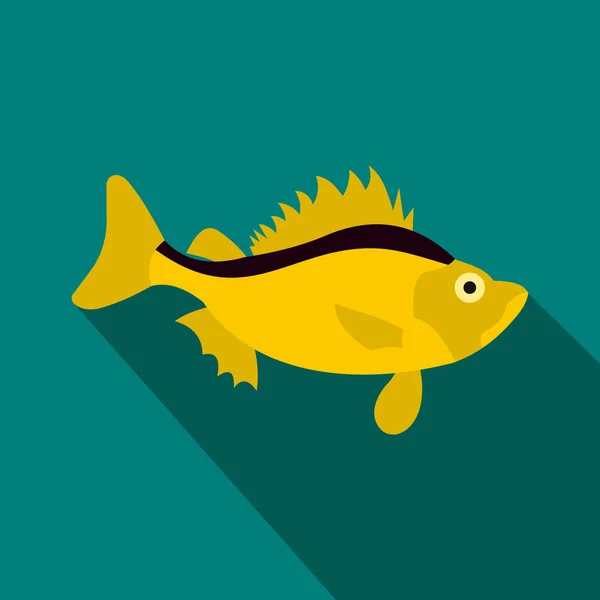 Icono de ruff fish, estilo plano — Vector de stock