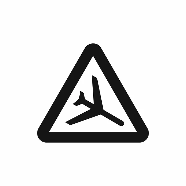 Panneau d'avertissement d'icône d'avion volant à basse altitude — Image vectorielle