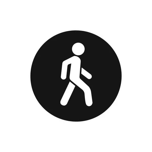 Peatones único icono de la señal de tráfico, estilo simple — Vector de stock